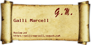 Galli Marcell névjegykártya